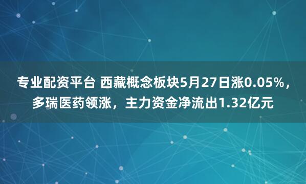 专业配资平台 西藏概念板块5月27日涨0.05%，多瑞医药领涨，主力资金净流出1.32亿元
